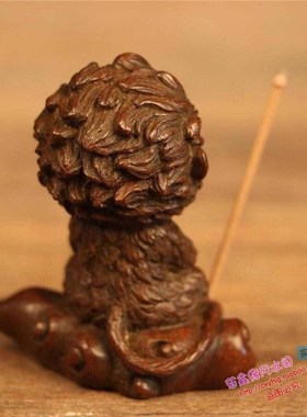 纯铜手工实心茶宠小物件 坐禅孙悟空打坐猴香插 齐天大圣小摆件