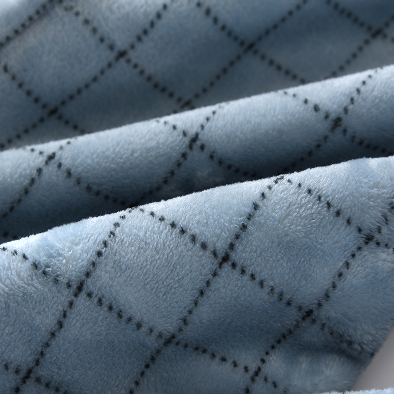 新款格子加厚男士法兰绒睡衣上衣加绒保暖冬宽松珊瑚绒长袖居家服