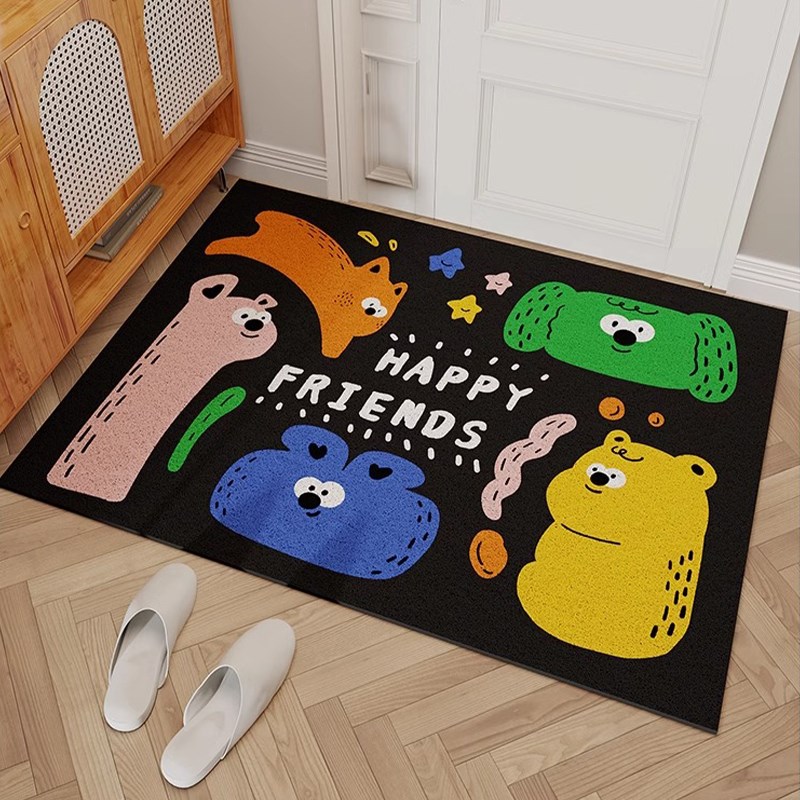 丝圈入户门地垫卡通进门玄关地毯可裁剪门垫大门外耐磨防滑脚垫子