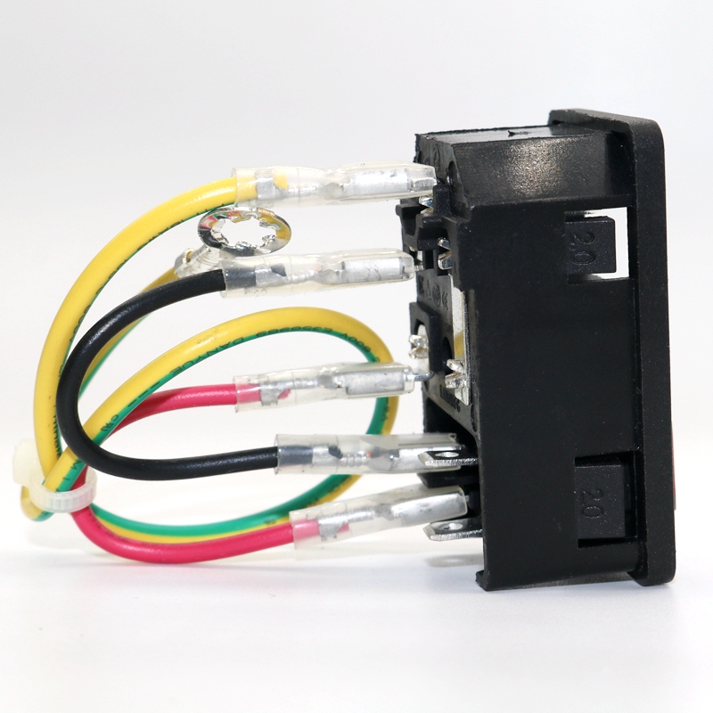 嵌入卡式三脚开关保险丝三合一品字插座电源机箱公座带线10A包邮