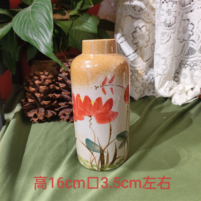 景德镇高温陶瓷花瓶摆件手工手绘水培花器复古青花餐桌花瓶