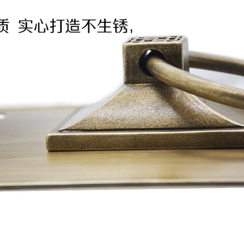 仿古大门中式拉手古铜门环四合院复古老门方形纯铜老式木门铜把手