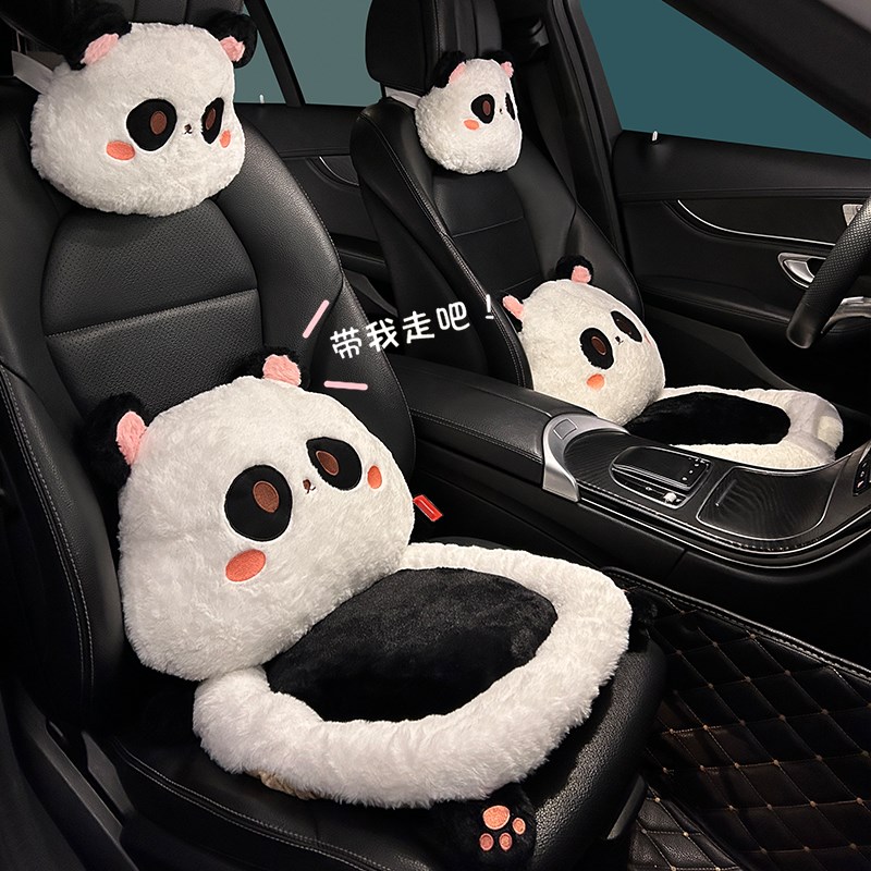 新款汽车头枕护颈枕可爱卡通车载座椅子靠枕坐垫四季通用腰靠冬季