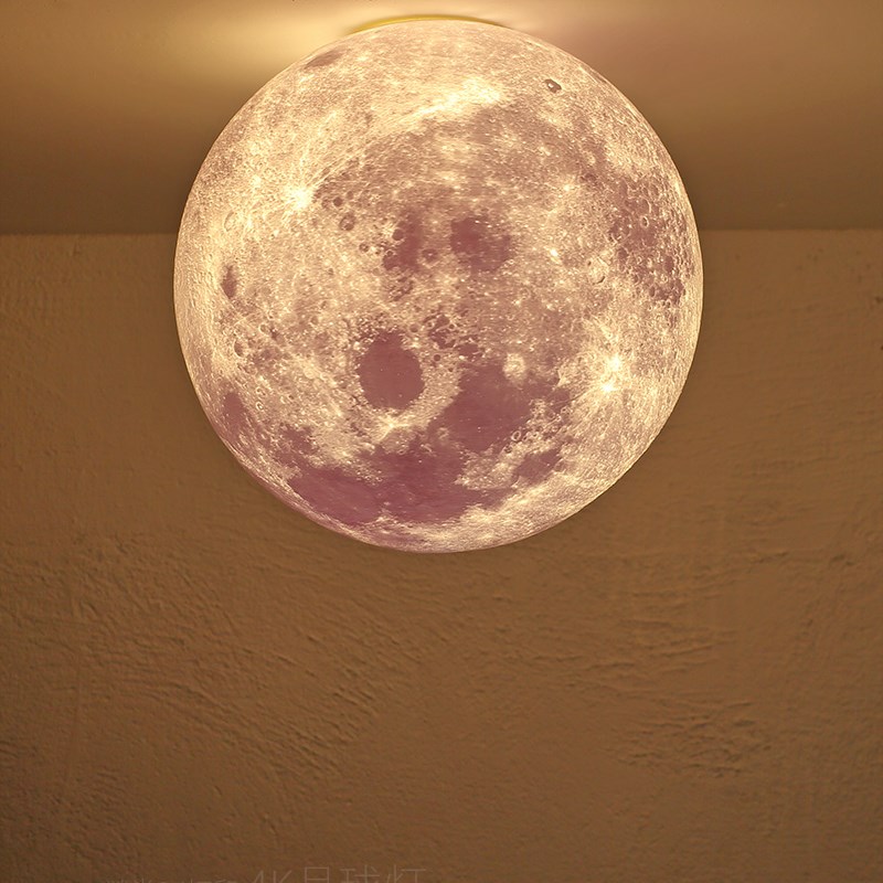 3d打印高清月球月亮吸顶灯创意儿童房餐厅卧室阳台楼梯装饰灯具