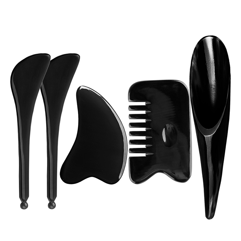 点犀天然水牛角刮痧筒套装全身通用刮痧桶点穴拨筋棒面部美容家用