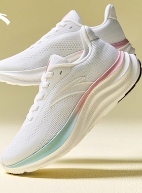 安踏轻云2丨网面轻质透气跑步鞋女秋季耐磨黑色运动鞋 122535509R