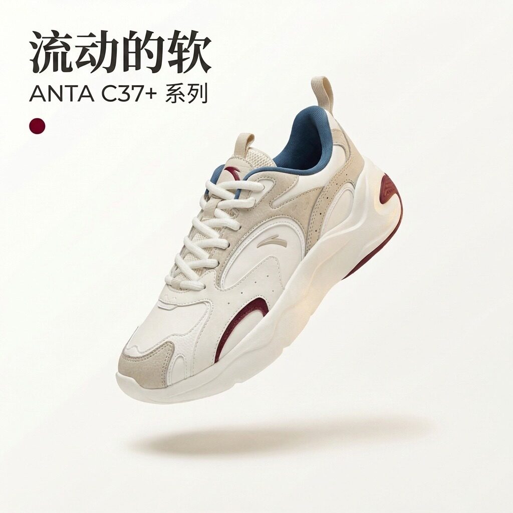 安踏引力老爹鞋秋冬新款皮面透气运动鞋休闲鞋时尚百搭通勤男鞋