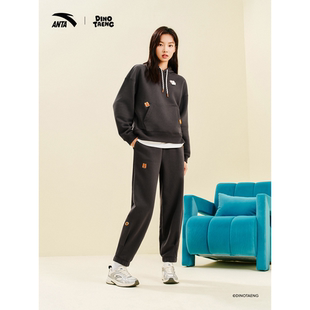 安踏×呆萌町联名丨休闲长裤女冬季新款束脚卫裤运动裤162548315