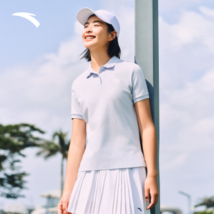 安踏POLO衫丨正肩商务短袖女士夏季新款透气休闲T恤上衣162628113