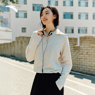 安踏出行卫衣丨优可丝加绒翻领卫衣女2025新款长袖上衣162547402