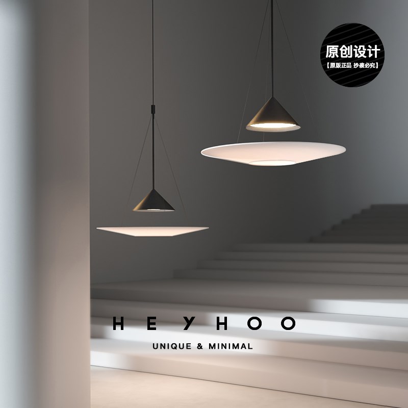 意式极简 餐厅吊灯现代简约北欧高端设计师创意圆形飞碟吧台餐桌