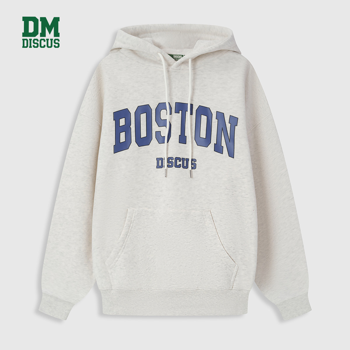 DISCUS2025冬季情侣款连帽卫衣美式复古印花袋鼠兜休闲套头衫外套