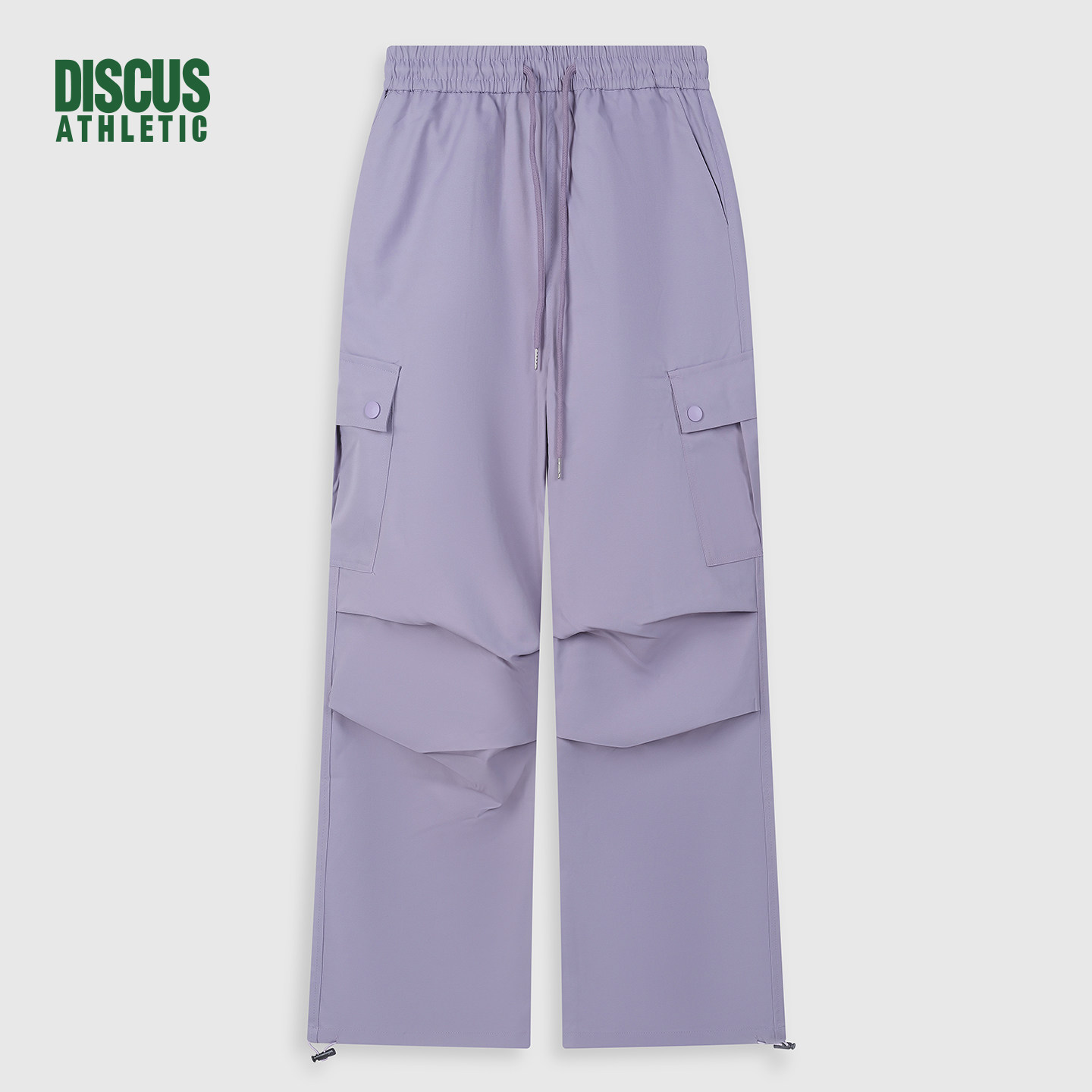 DISCUS2025冬季女款休闲工装裤袋口LOGO设计抽绳工装长裤阔腿裤