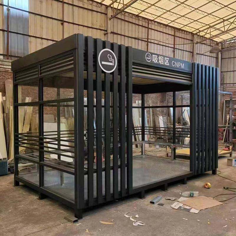 吸烟亭休息室不锈钢岗亭保安亭户外可移动钢结构抽烟房成品现货,基础建材,轻钢别墅,淘宝优惠券,粉丝福利购,淘宝优惠卷