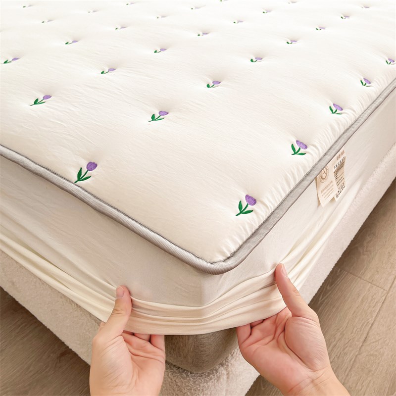 大豆夹棉床笠学生宿舍加厚单人席梦思床垫套保护罩防滑床罩三件套