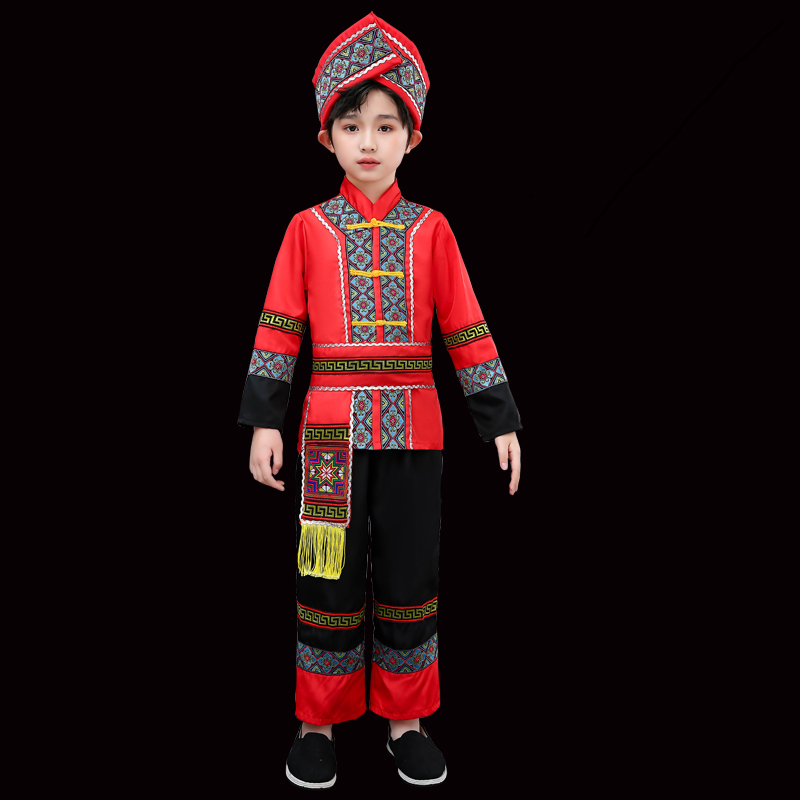少数民族服装儿童苗族三月三广西壮族瑶族侗族土家族演出服男童装