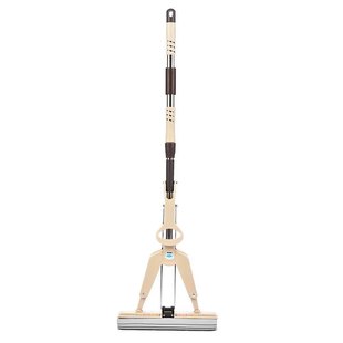 新款 拖把免手洗对折宽口吸水地拖布大号胶棉拖把34cm通用海绵头