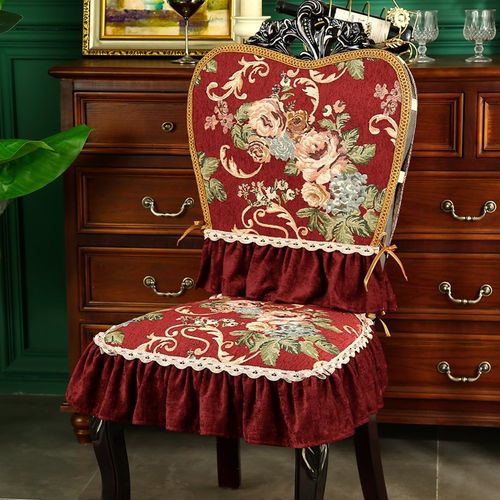 欧式餐椅套罩美式椅子坐垫四季家用皮凳子垫防滑餐桌布桌旗椅垫子