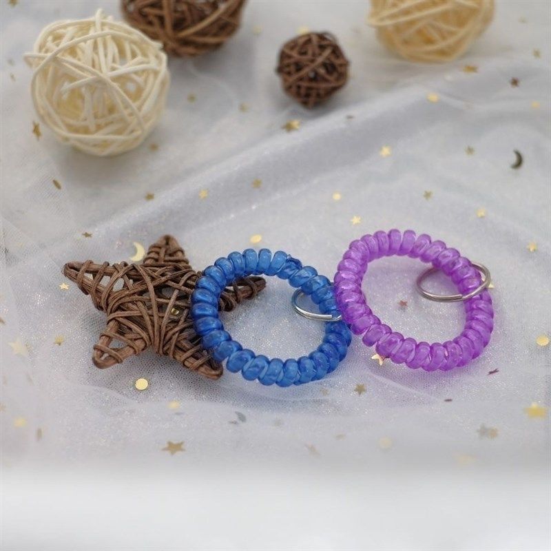 桑拿手环锁匙扣钥匙手绳储物柜钥匙弹簧圈挂件手圈弹力简单