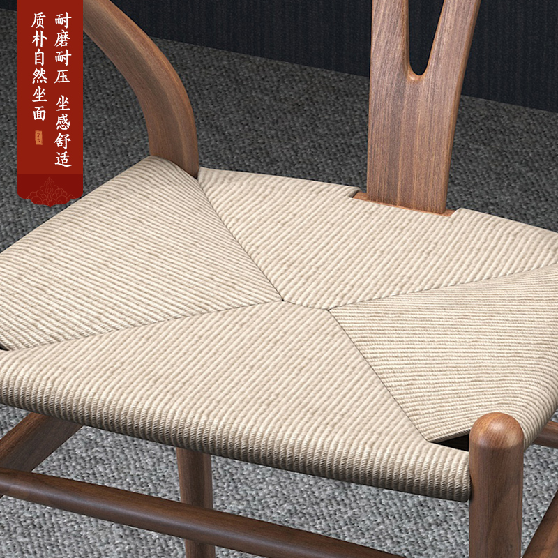 新中式全实木半圈椅茶几三件套小型茶椅子 简约泡茶椅喝茶椅子