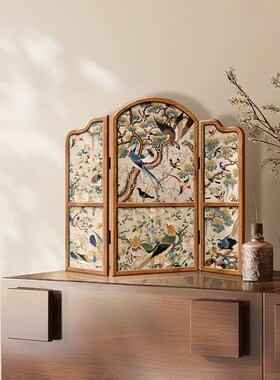 斋普尔花园桌面屏风摆件中古风餐边柜摆画复古客厅茶几装饰小物件