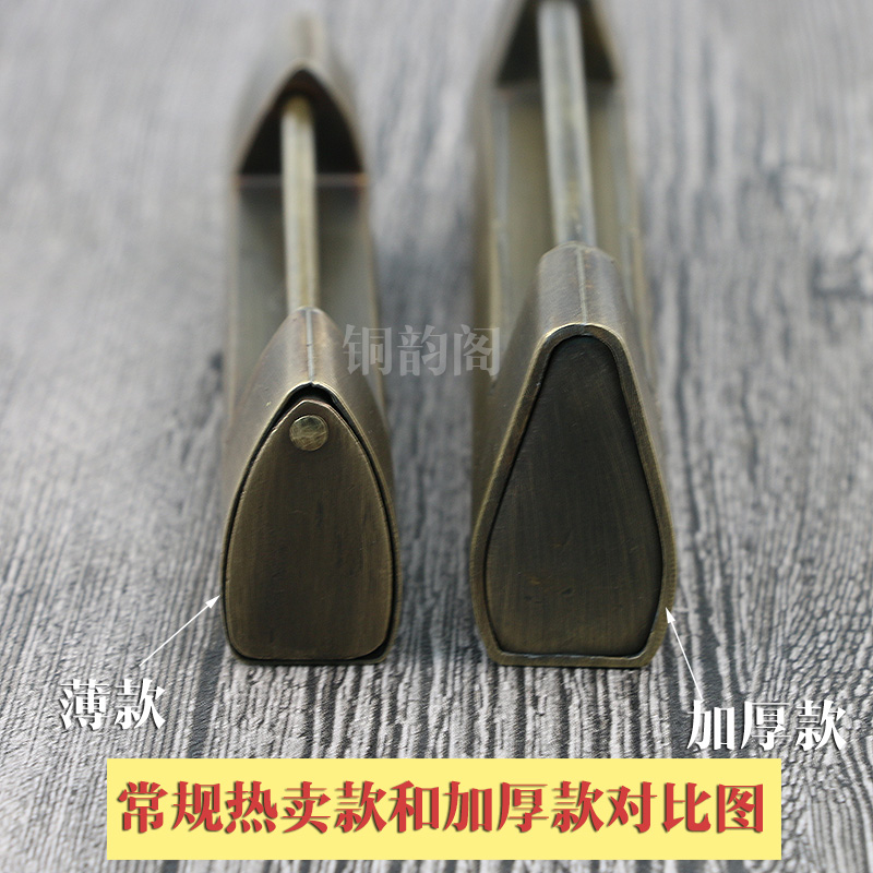 铜锁纯铜老式仿古中式复古横开挂锁古董锁古代大门锁加大号插销锁
