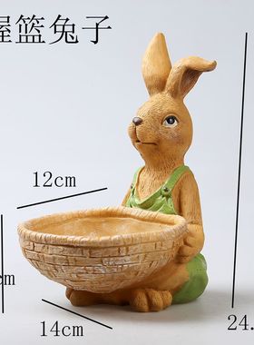 大号创意可爱小兔子多肉花盆摆件美式家居装饰客厅工艺品生日礼物