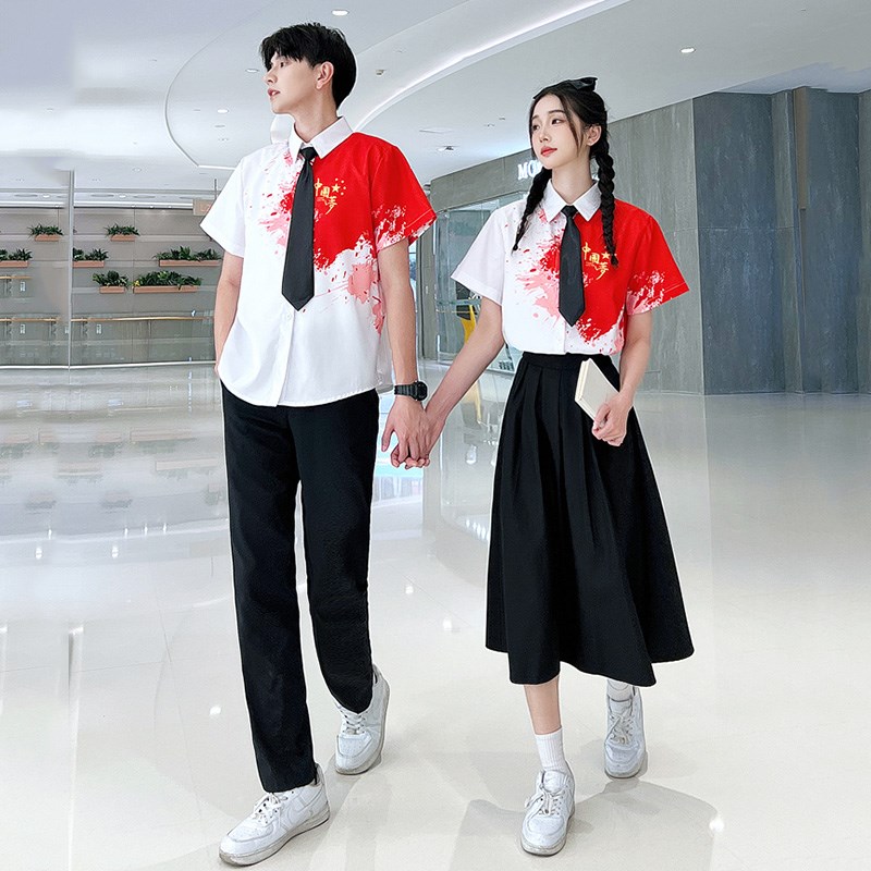 情侣装夏季初高中生合唱演出服毕业礼服学院风学生班服JK制服套装