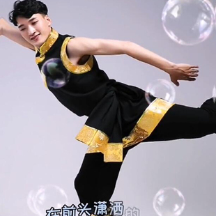 藏族舞蹈服装 演出服民族成人练习艺考舞台表演服西藏舞蒙古袍 男士