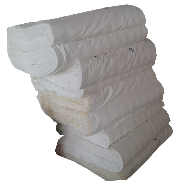 C酒店宾馆 床上 床单涤棉全棉纯棉布草缎条白色加密足疗美容院