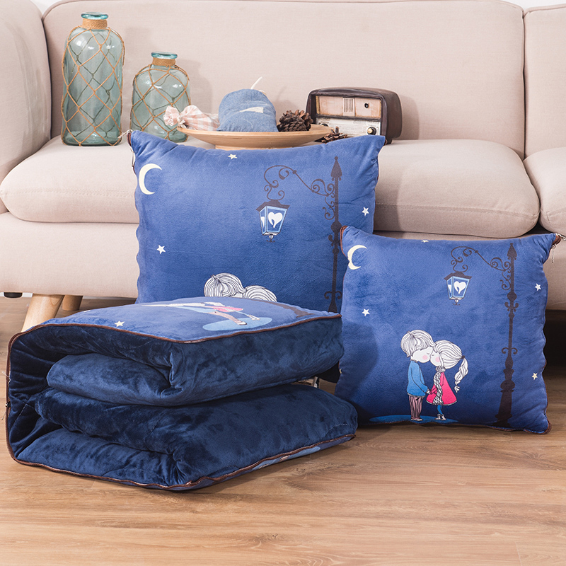 车上用枕头抱枕被子两用加厚汽车珊瑚绒办公室靠垫沙发午睡小靠枕