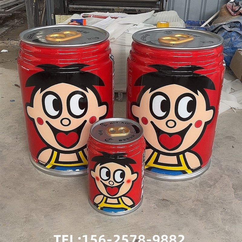 酒瓶雕塑玻璃纤维旺旺瓶定制简约商场购物中心商业广场美陈装置摆