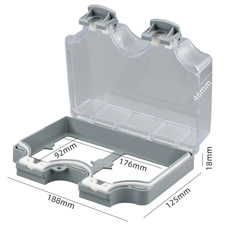户外防水插座防水盒双位86型厕所电源防水罩浴室二位开关保护盖罩