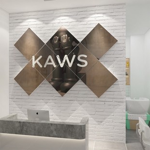 网红互动打卡拍照区布置理发店墙面装饰品形象挂画美发廊海报背景