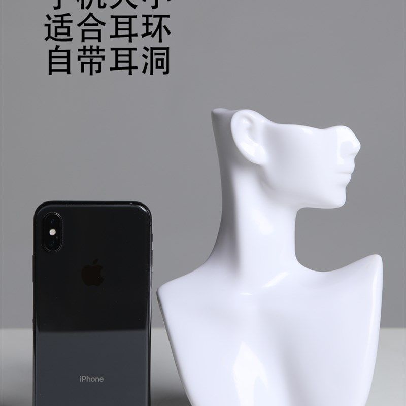 耳环模特展示人头模道具珠宝店饰品橱窗陈列半身人像耳钉耳坠拍照