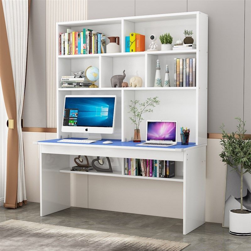实木书桌书架组合书柜一体台式电脑桌简约家用书房卧室学生写字桌,住宅家具,电脑桌,淘宝优惠券,粉丝福利购,淘宝优惠卷