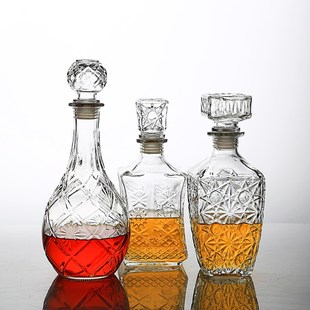 酒容器白酒葡萄酒空酒瓶子密封酒壶酒具酒樽 红酒醒酒器家用玻璃装