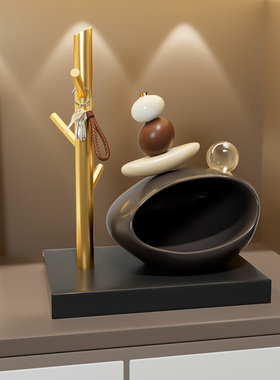 时来运转入户门口玄关钥匙收纳摆件新中式酒柜鞋柜装饰品乔迁礼物