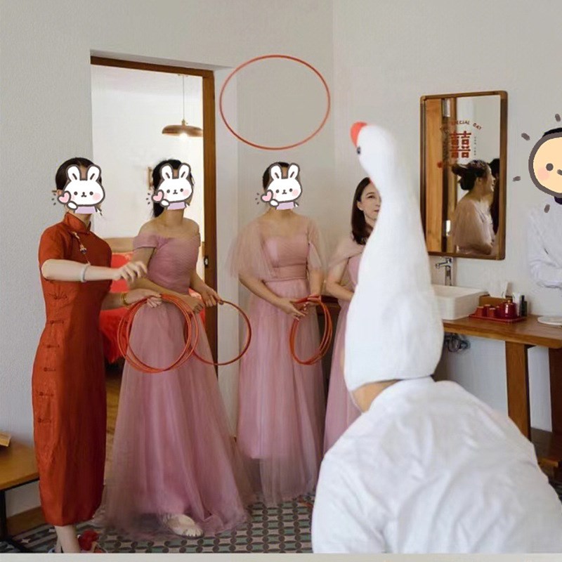 结婚用品整蛊伴郎整新郎创意婚礼接亲玩具大头鹅套圈游戏整人道具