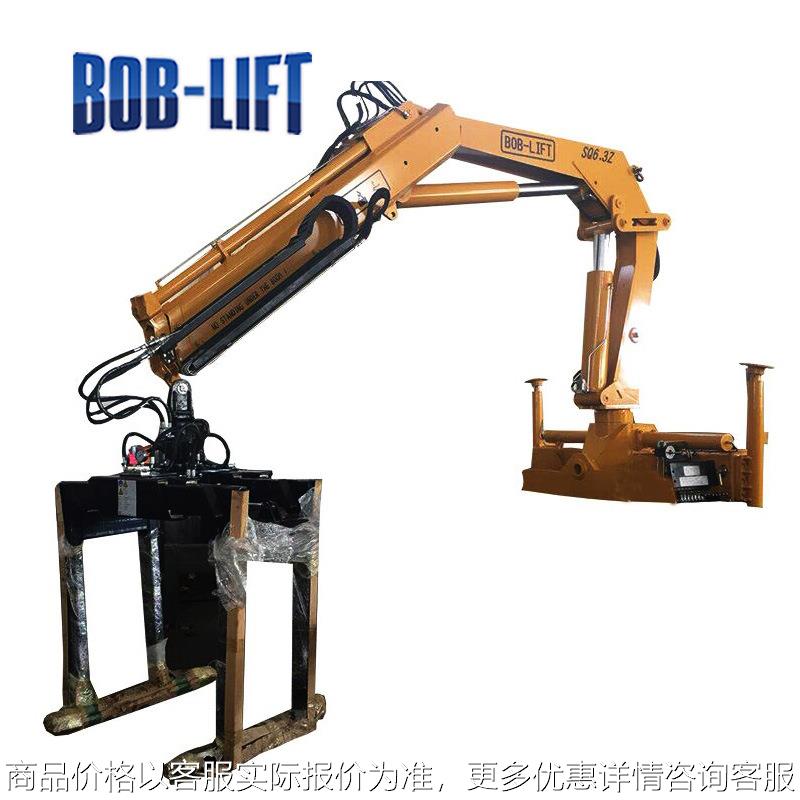 折叠臂液压式抓砖吊机小型6.吨随车吊便携式随车起重吊臂厂家