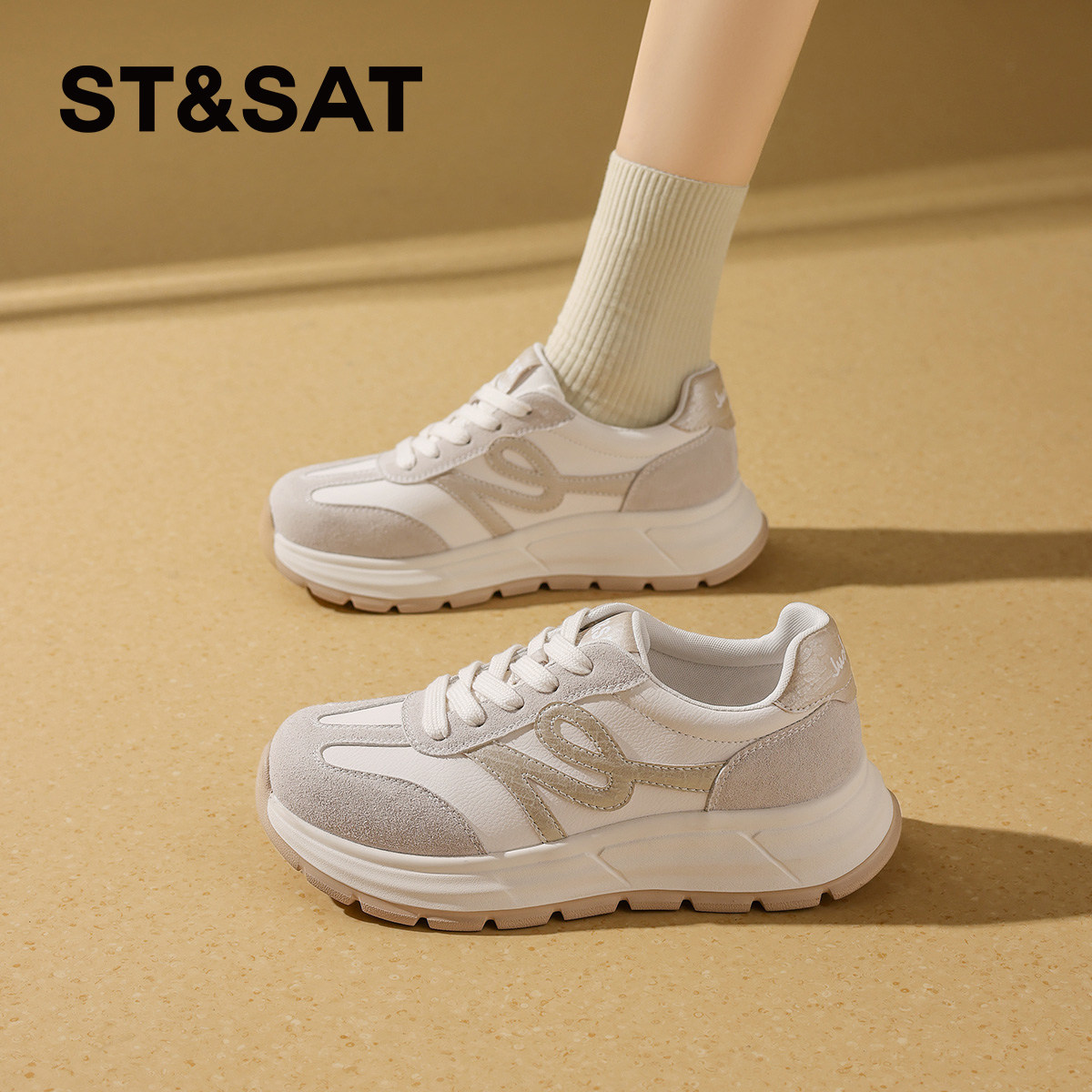 星期六2025春季新款厚底休闲鞋