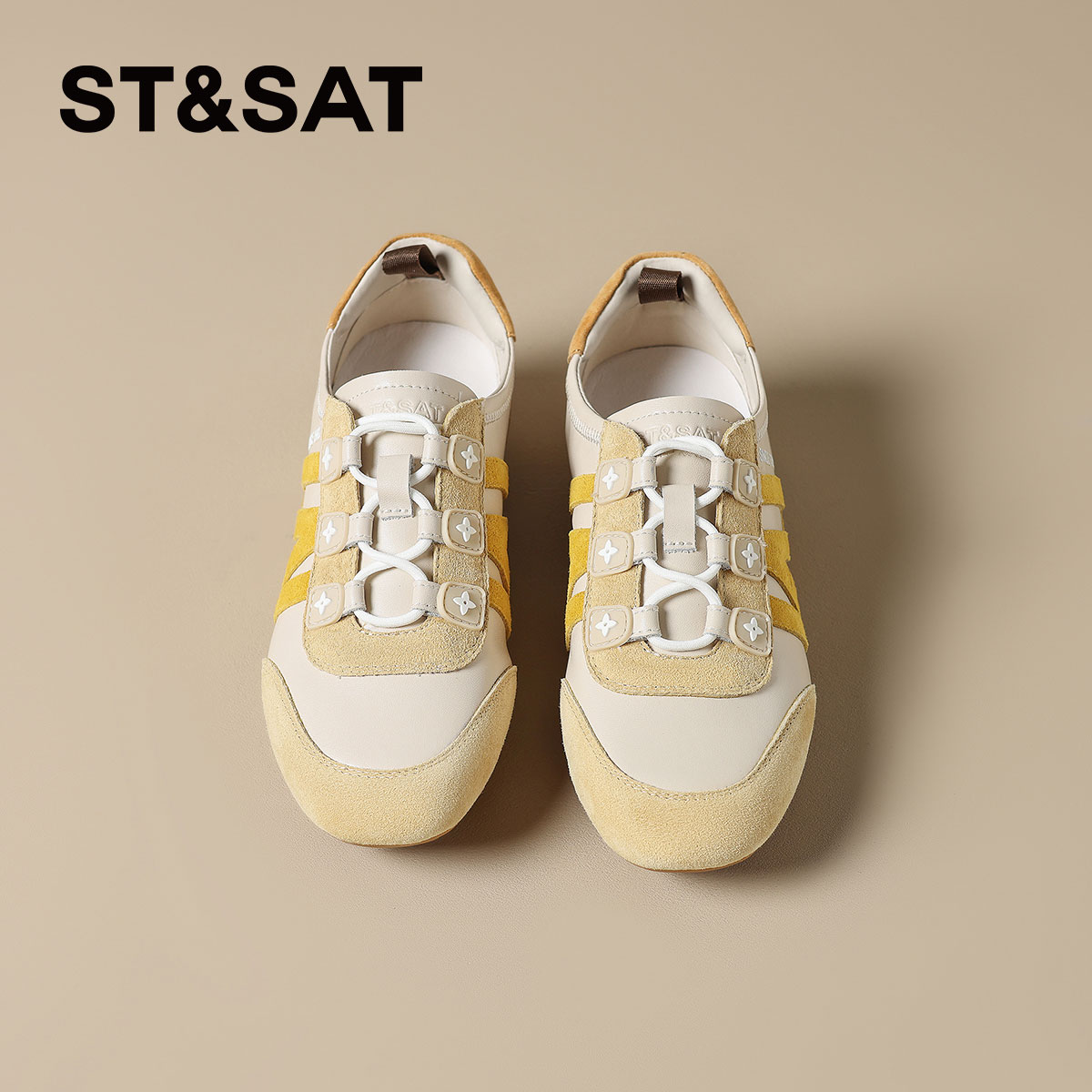 星期六黄色德训鞋平底女款