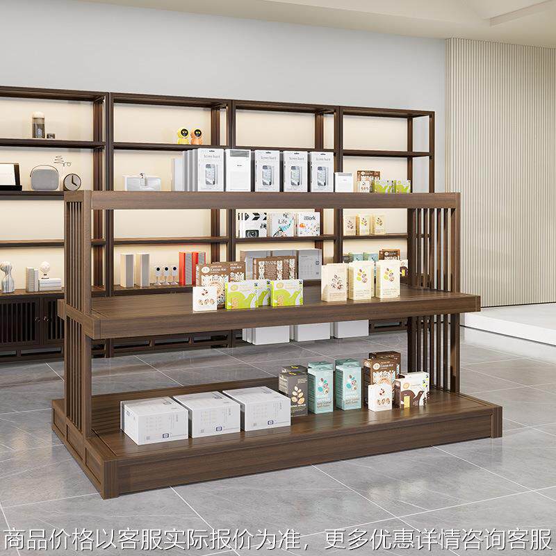 中岛展示台木质母婴柜台展厅高档陈列架落地式可自由搭配商用岛台