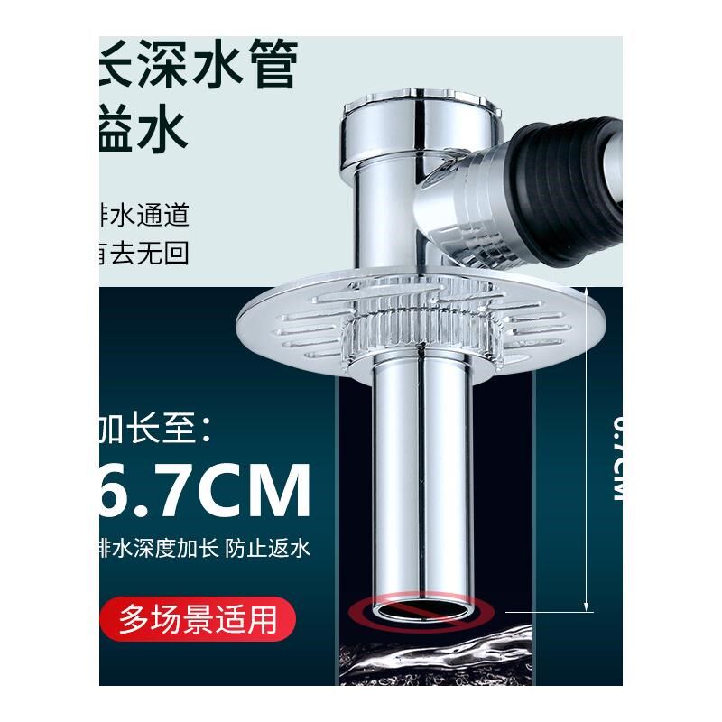 洗衣水管分水器下水管通二合防溢水池面盆