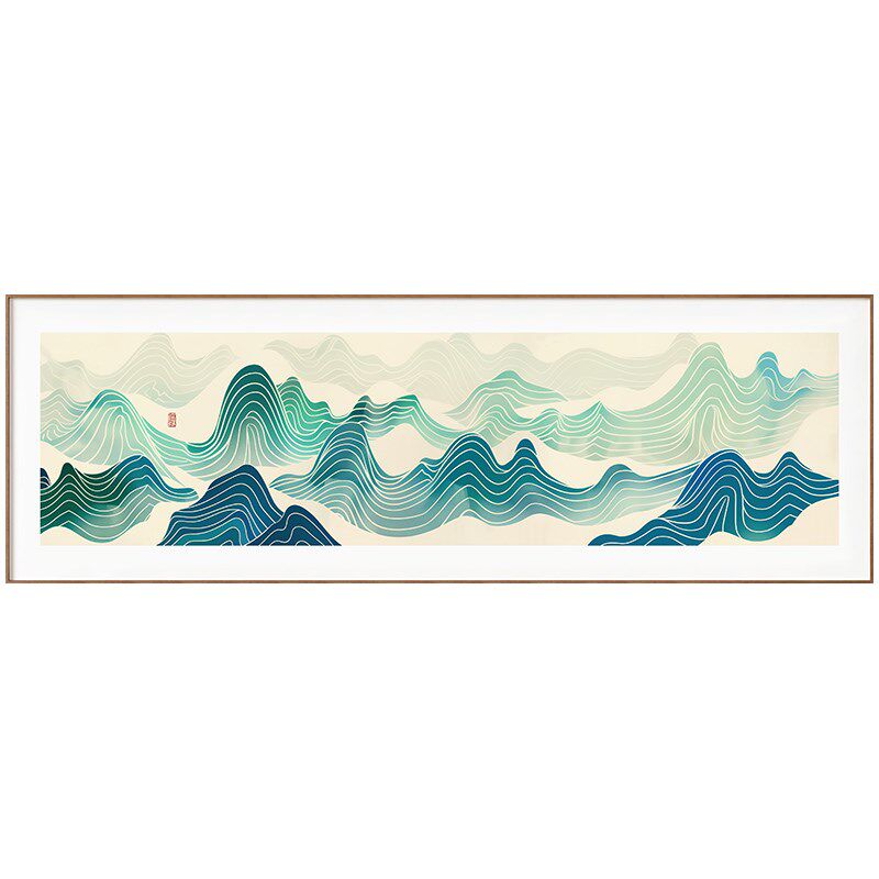 墙蛙新客厅装饰画风茶室布置沙发背景墙挂画背靠山壁画