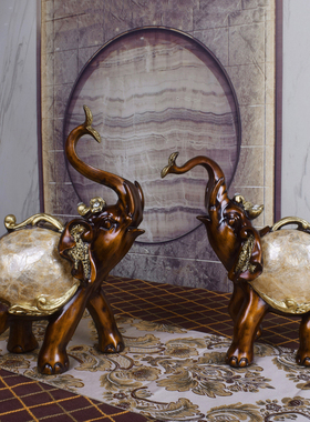 古典奢华招财象瓶件客厅玄关电视酒柜装饰品