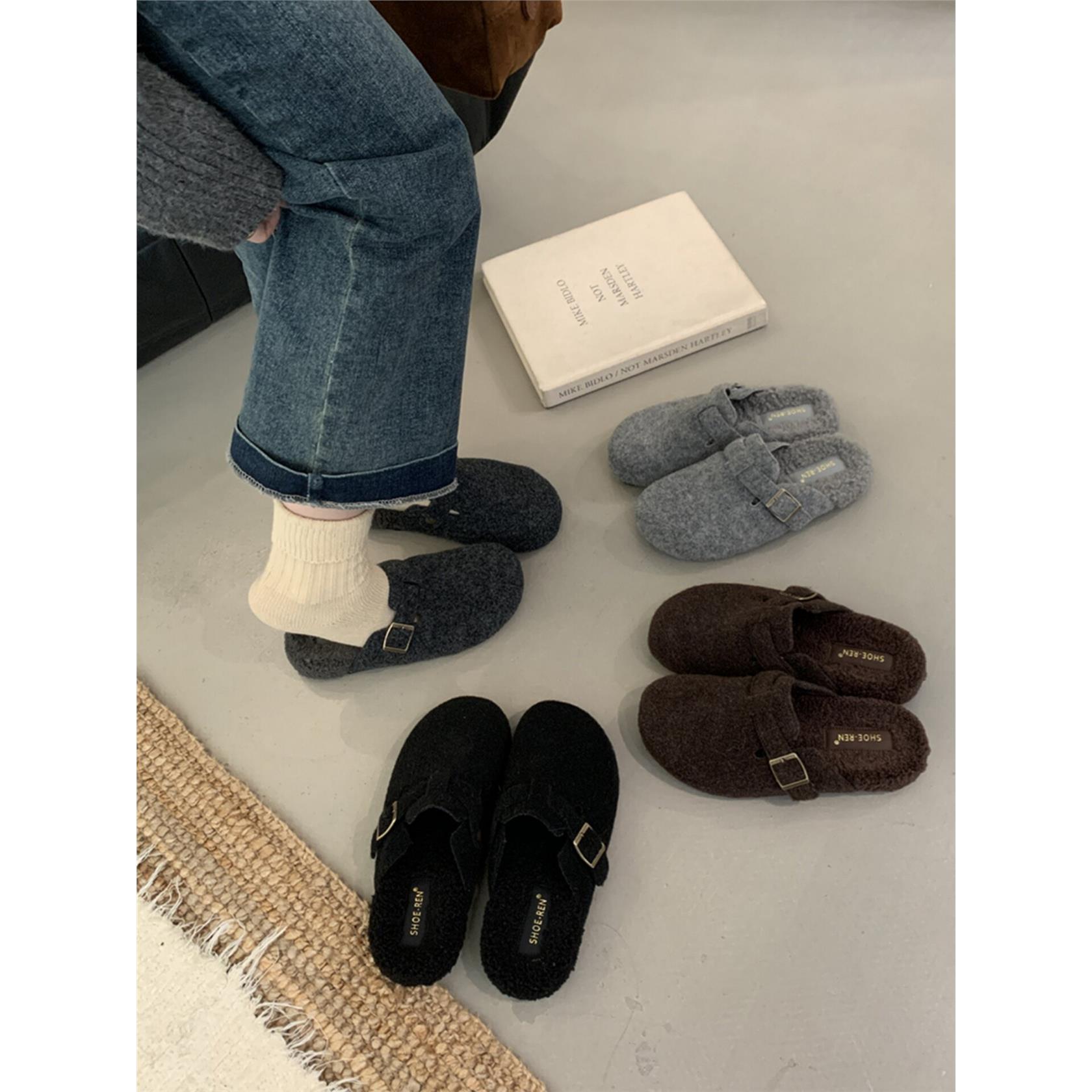 SHOE-REN韩式毛绒勃肯鞋