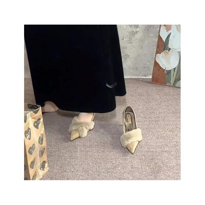 羊皮版~法式性感毛毛单鞋