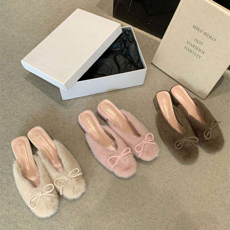 包头半拖鞋女外穿秋冬季