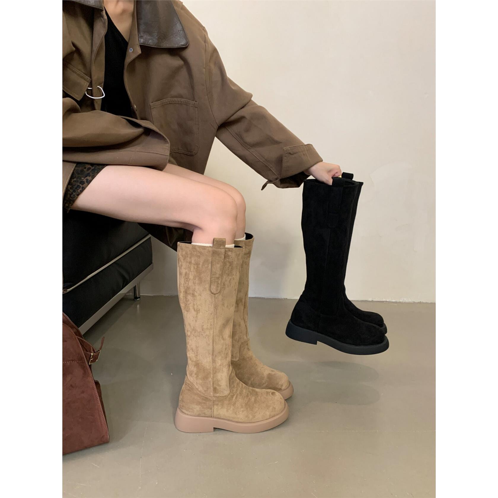SHOE-REN爆款欧美风粗跟